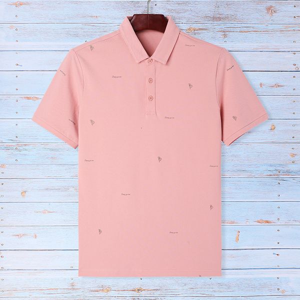 210 jody printed short sleeve polo shirt summer busins casual lapel men's t-shirt, White;black
210 jody printed short sleeve polo shirt summer busins casual lapel men's t-shirt, White;black