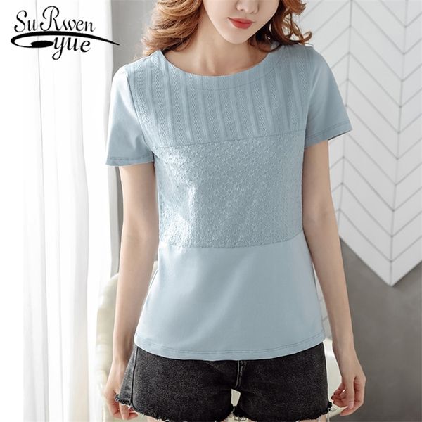 women's summer ladies short sleeve round collar white blouse floral lace shirts plus size blusas mujer de moda 8586 50 210427
women's summer ladies short sleeve round collar white blouse floral lace shirts plus size blusas mujer de moda 8586 50 210427