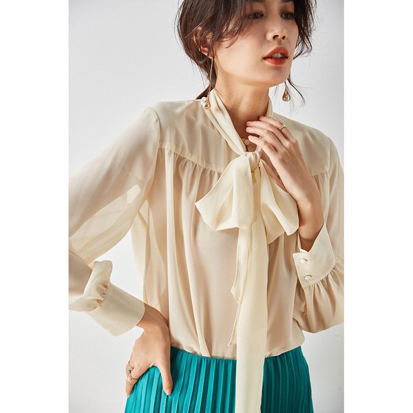 women's blouses & shirts max silk elegant beige bow ribbon 100% shirt spring long sleeve ladies women clothing za xdz8, White
women's blouses & shirts max silk elegant beige bow ribbon 100% shirt spring long sleeve ladies women clothing za xdz8, White