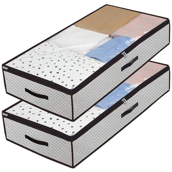 underbed storage bags large - set of 2 blanket clothes organizer container comforter quilt duvet bag, breathable hooks & rails
underbed storage bags large - set of 2 blanket clothes organizer container comforter quilt duvet bag, breathable hooks & rails