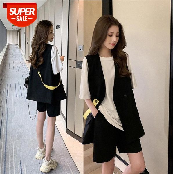 three-piece retro hepburn style lightly cooked vest + t-shirt shorts super fairy small fresh high waist fashion set female summer #wd53, Black
three-piece retro hepburn style lightly cooked vest + t-shirt shorts super fairy small fresh high waist fashion set female summer #wd53, Black