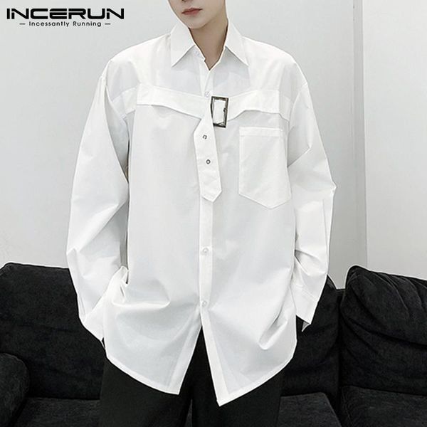 men's casual shirts incerun fashion men shirt solid color lapel button up streetwear leisure camisa masculina pockets personality 2021, White;black
men's casual shirts incerun fashion men shirt solid color lapel button up streetwear leisure camisa masculina pockets personality 2021, White;black