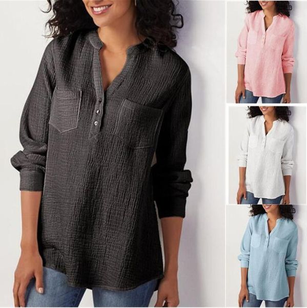 large size loose cotton linen women blouses 2021 autumn casual solid color v-neck long sleeve shirts women's &, White
large size loose cotton linen women blouses 2021 autumn casual solid color v-neck long sleeve shirts women's &, White