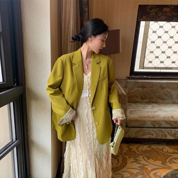 women's suits & blazers luqingyi retro design lace blazer for spring 2021 casual suit, White;black
women's suits & blazers luqingyi retro design lace blazer for spring 2021 casual suit, White;black