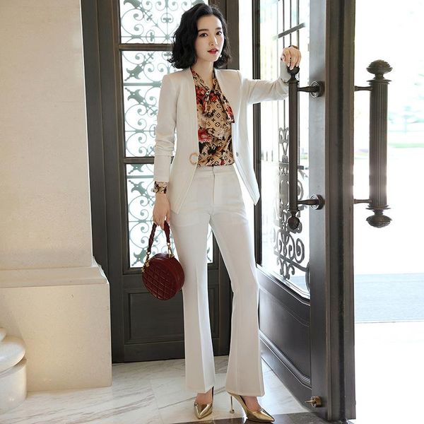 women's suits 2021 autumn and winter temperament fashion casual professional wear suit wild two-piece two piece pants, White
women's suits 2021 autumn and winter temperament fashion casual professional wear suit wild two-piece two piece pants, White