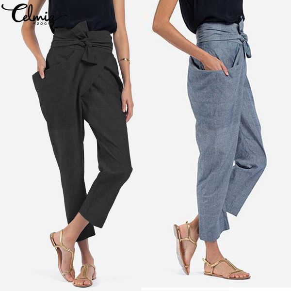 women's pants & capris celmia plus size women high waist trouser 2021 autumn casual bow belted irregular pockets long palazzo carrot 5x, Black;white
women's pants & capris celmia plus size women high waist trouser 2021 autumn casual bow belted irregular pockets long palazzo carrot 5x, Black;white