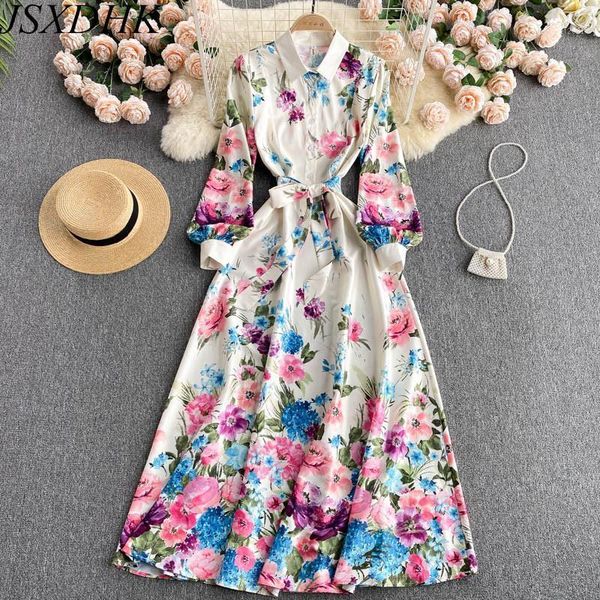 casual dresses jsxdhk autumn runway shirt elegant women flower printed lace up belt female turn down collar long ball gown, Black;gray
casual dresses jsxdhk autumn runway shirt elegant women flower printed lace up belt female turn down collar long ball gown, Black;gray