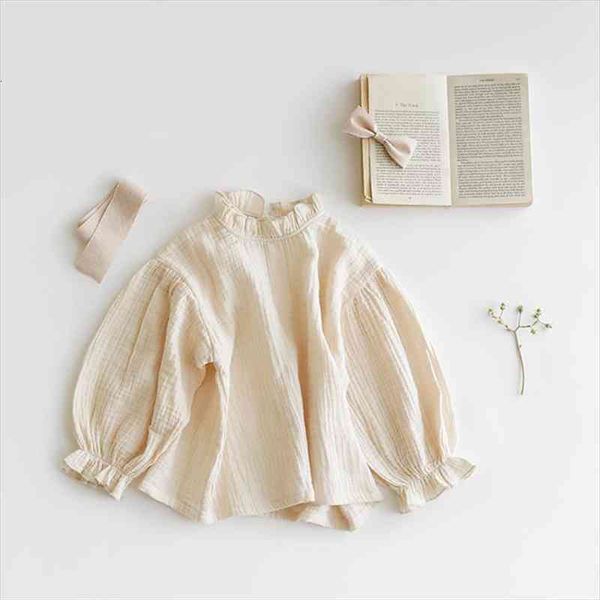 spring fashion japanese style baby girls shirt solid long sleeve gaze cotton breathebale tees, White;black 
spring fashion japanese style baby girls shirt solid long sleeve gaze cotton breathebale tees, White;black