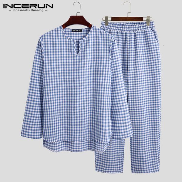 men's plaid pajamas incerun sets long mouw v-neck blouse casual broek comfortable loose homewear nightwear siuts 5xl, Black;brown
men's plaid pajamas incerun sets long mouw v-neck blouse casual broek comfortable loose homewear nightwear siuts 5xl, Black;brown