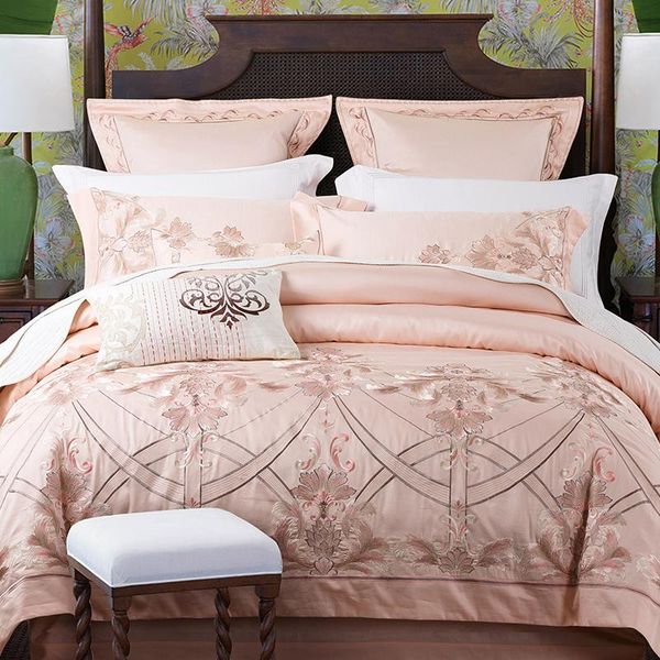 bedding sets 600tc 2021 cotton set luxury king size bed sheet embroidery duvet cover parure de lit ropa cama