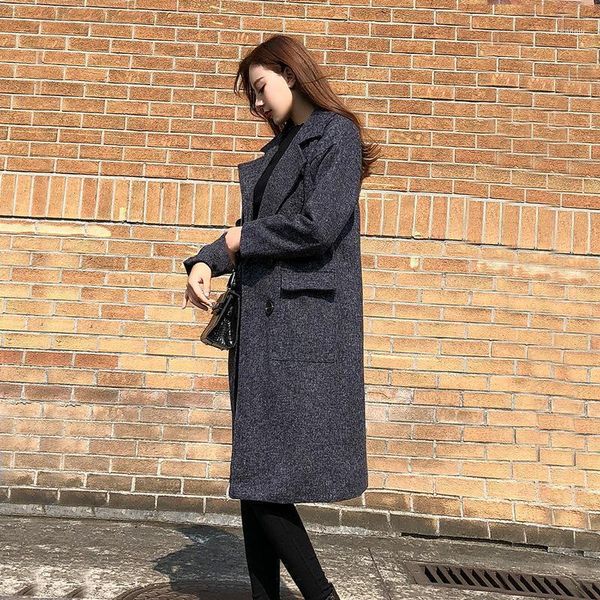 vintage loose long winter fashion wool coats double breasted blend coat and jacket turn-down collar femenino1, Black
vintage loose long winter fashion wool coats double breasted blend coat and jacket turn-down collar femenino1, Black
