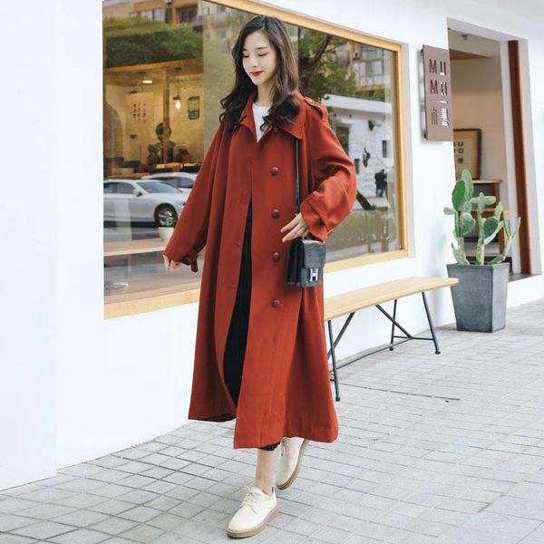 women's trench coats 2021 spring autumn windbreaker women korean thin single-breasted long temperament coat ladies clothes loose overco, Tan;black
women's trench coats 2021 spring autumn windbreaker women korean thin single-breasted long temperament coat ladies clothes loose overco, Tan;black