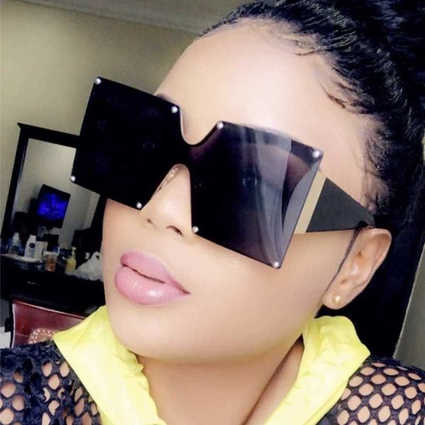 gifansee oversized square sunglasses women rimless sun glasses one piece gradient luxury brand shades retro design uv400 vintage p0814, White;black
gifansee oversized square sunglasses women rimless sun glasses one piece gradient luxury brand shades retro design uv400 vintage p0814, White;black