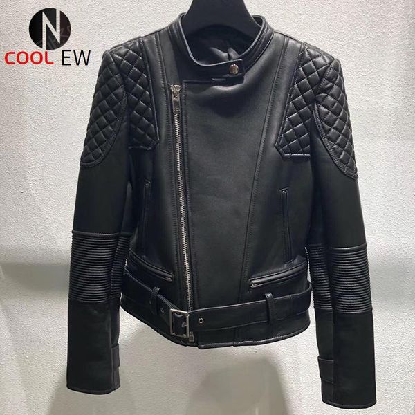 women's leather & faux real jacket women 2021 fashion short style biker genuine sheepskin coats and jackets, Black
women's leather & faux real jacket women 2021 fashion short style biker genuine sheepskin coats and jackets, Black