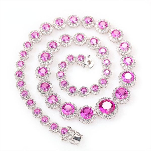 chains hip hop round pink zircon row necklace women retro fashion, jewelry initial charms, personalized set, Silver
chains hip hop round pink zircon row necklace women retro fashion, jewelry initial charms, personalized set, Silver