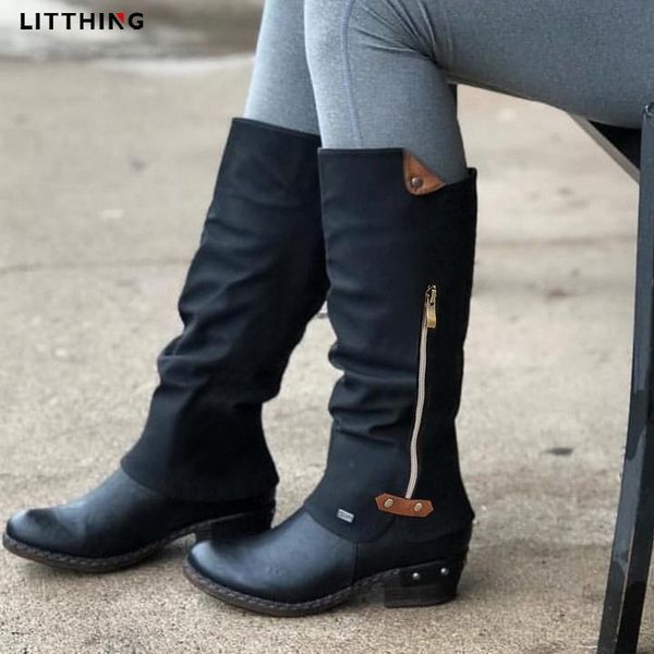 boots litthing fashion winter leather knee high women snow heels side zipper female shoes large size zapatos de mujer, Black
boots litthing fashion winter leather knee high women snow heels side zipper female shoes large size zapatos de mujer, Black