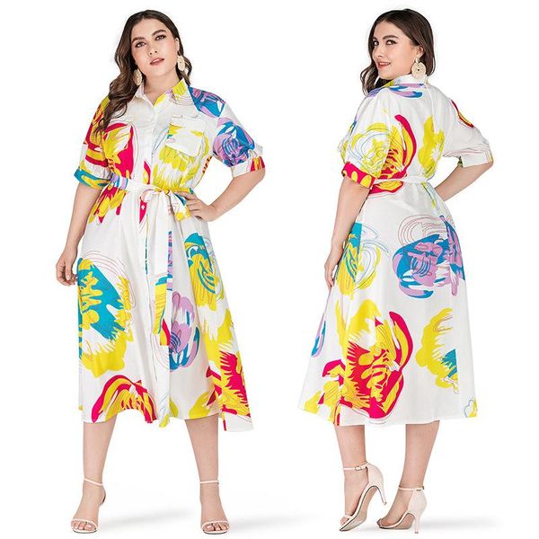 plus size dresses oversized printed mid-sleeve tie-waist lapel shirt dress elegant party birthday outfit pocket design for woman, Black
plus size dresses oversized printed mid-sleeve tie-waist lapel shirt dress elegant party birthday outfit pocket design for woman, Black