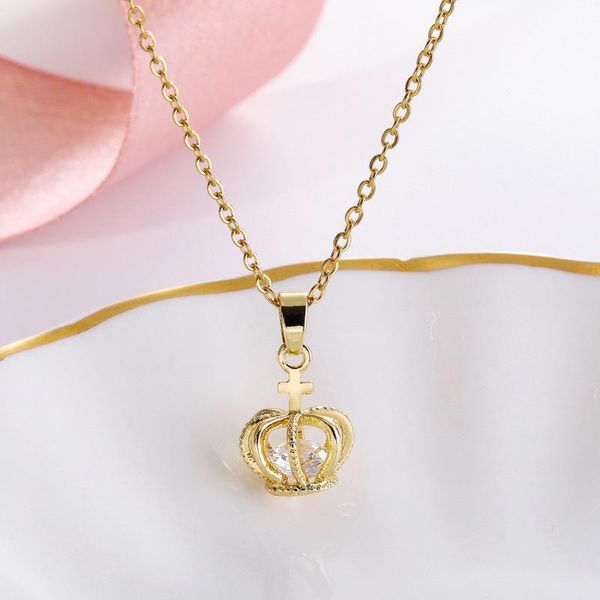 fashion zircon cross crown pendant necklace for women girls copper geometric charms stainless steel chain choker jewelry gifts necklaces, Silver
fashion zircon cross crown pendant necklace for women girls copper geometric charms stainless steel chain choker jewelry gifts necklaces, Silver