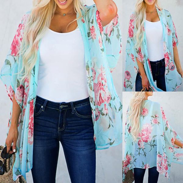cardigan womens middle sleeve chiffon print sandy beach smock easy blouse bloues 19july26 women's blouses & shirts, White
cardigan womens middle sleeve chiffon print sandy beach smock easy blouse bloues 19july26 women's blouses & shirts, White