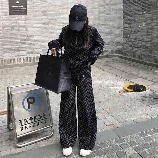 fashion women's suit autumn loose diamond half high neck sweater wide leg pants two-piece 210520, White
fashion women's suit autumn loose diamond half high neck sweater wide leg pants two-piece 210520, White