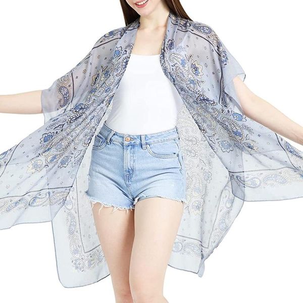 women's swimwear swimsuit beach bikini cover ups floral printed bohemian short sleeve open front semi-sheer split kimono bathing suit, White;black
women's swimwear swimsuit beach bikini cover ups floral printed bohemian short sleeve open front semi-sheer split kimono bathing suit, White;black