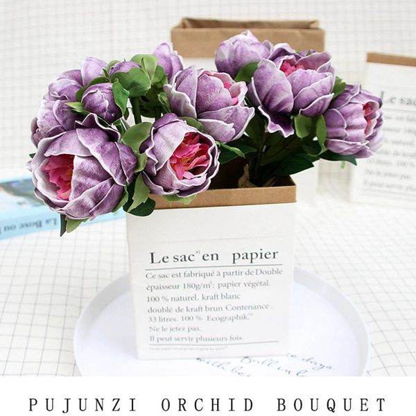 decorative flowers & wreaths european silk flower 1 bouquet artificial fall vivid rose peony fake leaf wedding home party decoration
decorative flowers & wreaths european silk flower 1 bouquet artificial fall vivid rose peony fake leaf wedding home party decoration