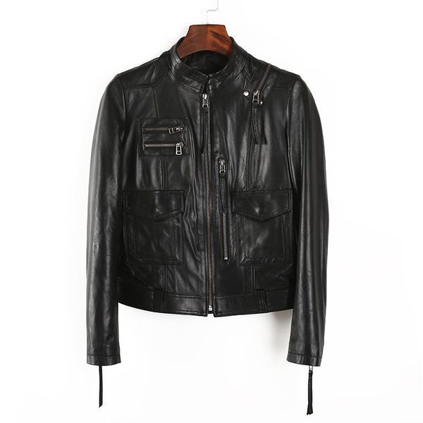 women's leather & faux arrival slim women genuine jacket 100% sheepskin short coat nice, Black
women's leather & faux arrival slim women genuine jacket 100% sheepskin short coat nice, Black