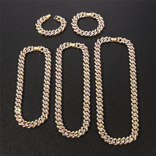 chains 4 colors gold hip hop iced out crystal cuban link chain necklaces & bracelet rapper bijoux luxury curb collier jewelry, Silver
chains 4 colors gold hip hop iced out crystal cuban link chain necklaces & bracelet rapper bijoux luxury curb collier jewelry, Silver