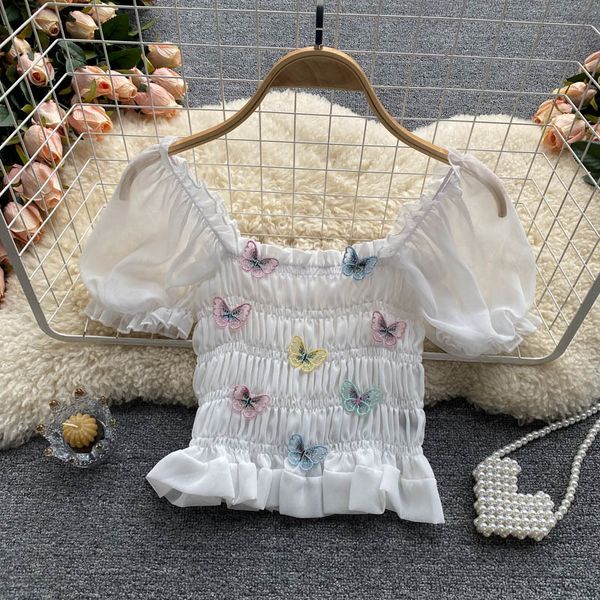 women's knits & tees fashion short blouse women square neck 3d embroidery sweet long sleeve chiffon shirt blusa mujer s507 zk, White
women's knits & tees fashion short blouse women square neck 3d embroidery sweet long sleeve chiffon shirt blusa mujer s507 zk, White