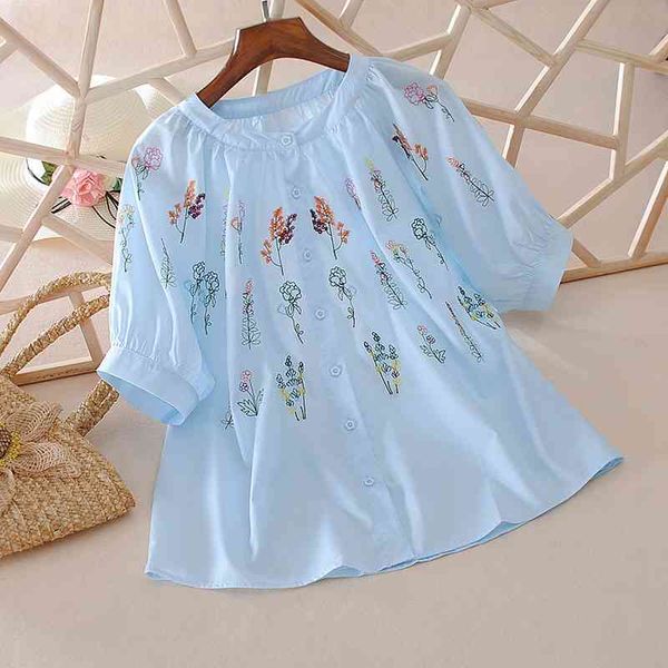 vanovich fashion blouses female short sleeve summer embroidery cotton wild women round neck clothing 210615, White
vanovich fashion blouses female short sleeve summer embroidery cotton wild women round neck clothing 210615, White