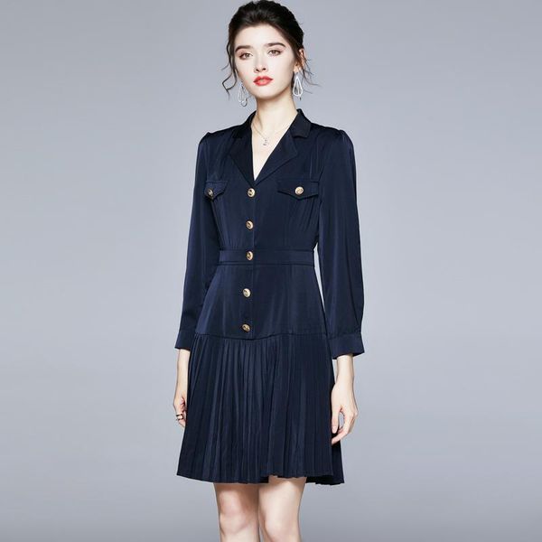 casual dresses 2021 europe fashion women spring notched blazer dress solid blue pleated office lady party robe femme designers vestidos, Black;gray
casual dresses 2021 europe fashion women spring notched blazer dress solid blue pleated office lady party robe femme designers vestidos, Black;gray