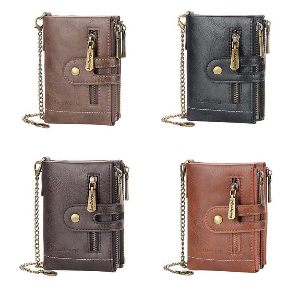 wallets men vintage double zipper multi-slot short wallet solid color mini purse card holder with chain pu hard, Red;black
wallets men vintage double zipper multi-slot short wallet solid color mini purse card holder with chain pu hard, Red;black