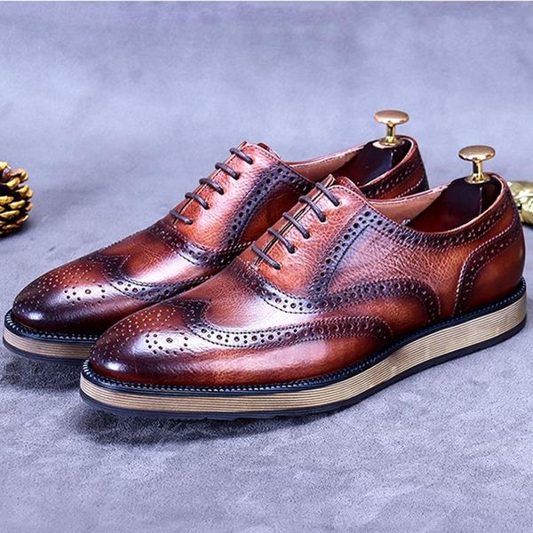 dress shoes british round toe man wingtip brogue genuine leather formal bridal platform oxfords business party men's flats ss719, Black
dress shoes british round toe man wingtip brogue genuine leather formal bridal platform oxfords business party men's flats ss719, Black