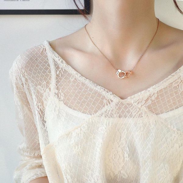 pendant necklaces korean version of stainless steel plated rose gold female jewelry pocket mini handcuffed women necklace accessories, Silver
pendant necklaces korean version of stainless steel plated rose gold female jewelry pocket mini handcuffed women necklace accessories, Silver