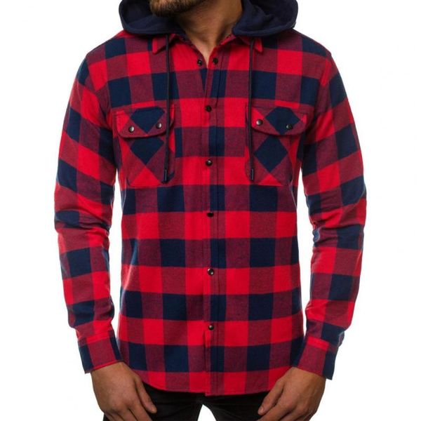 men's casual shirts plaid shirt men grid detachable hat turn-down collar single-breasted spring autumn cardigan top, White;black
men's casual shirts plaid shirt men grid detachable hat turn-down collar single-breasted spring autumn cardigan top, White;black