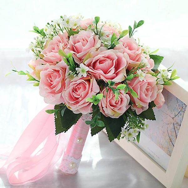 handmade silk rose artificial flowers bouquet bride holding flower bridesmaid for wedding decoration decorative & wreaths
handmade silk rose artificial flowers bouquet bride holding flower bridesmaid for wedding decoration decorative & wreaths