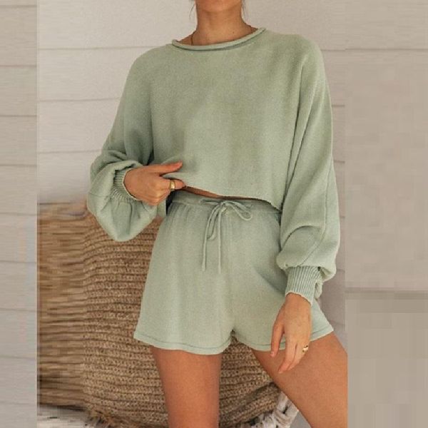 women's tracksuits spring summer lantern long sleeve short sets women streetwear knit o neck crop matching set sweater loose 2 piec, Gray
women's tracksuits spring summer lantern long sleeve short sets women streetwear knit o neck crop matching set sweater loose 2 piec, Gray