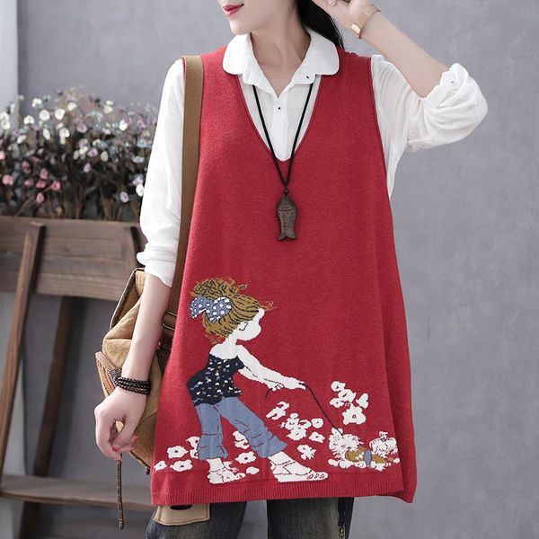 women's vests sweater autumn wool vest women sleeveless v-neck knitted female casual tank pullover cartoon girl, Black;white
women's vests sweater autumn wool vest women sleeveless v-neck knitted female casual tank pullover cartoon girl, Black;white