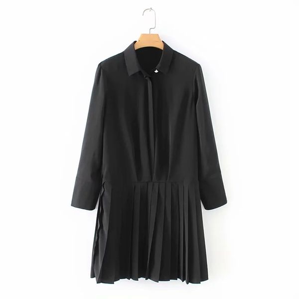 solid color pressed pleat hem women mini dress casual long sleeve dresses stylish streetwear femme vestidos d2252 210430, Black;gray
solid color pressed pleat hem women mini dress casual long sleeve dresses stylish streetwear femme vestidos d2252 210430, Black;gray