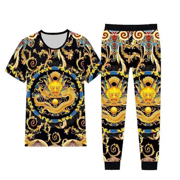men's tracksuits summer print sweatsuit 2 piece set male 3d dragon short-sleeved casual slim t-shirt trousers tiger tracksuit clothes, Gray
men's tracksuits summer print sweatsuit 2 piece set male 3d dragon short-sleeved casual slim t-shirt trousers tiger tracksuit clothes, Gray