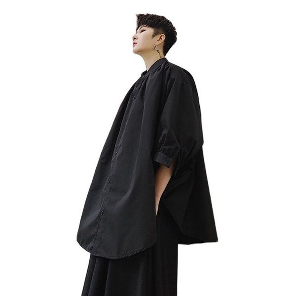 men's casual shirts summer fashion white black oversized men shirt half sleeve pleated loose blouse man korean style vintage
men's casual shirts summer fashion white black oversized men shirt half sleeve pleated loose blouse man korean style vintage