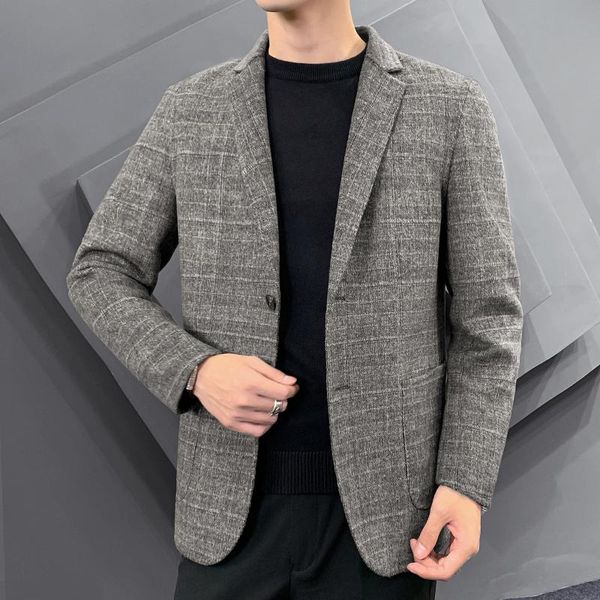 men's wool & blends classic plaid double-sided coats for men thicker trench jacket casual short steetwear woolen windbreaker ropa de ho, Black
men's wool & blends classic plaid double-sided coats for men thicker trench jacket casual short steetwear woolen windbreaker ropa de ho, Black