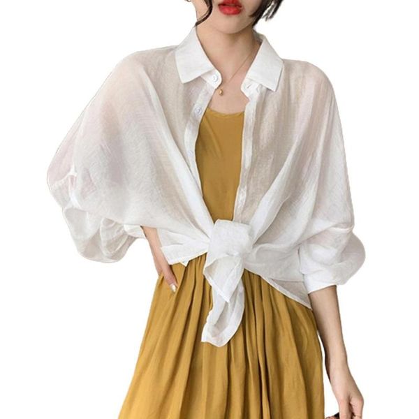 women's shirt long-sleeve large size blouse transparent mid-length sunscreen cardigan jacket female blouses & shirts, White
women's shirt long-sleeve large size blouse transparent mid-length sunscreen cardigan jacket female blouses & shirts, White