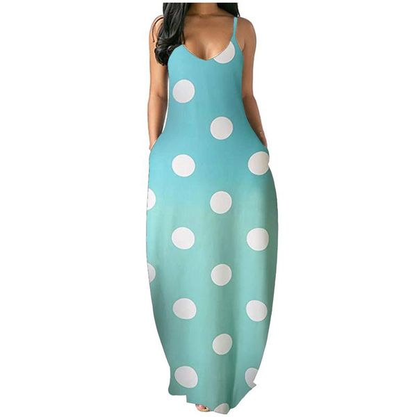 casual dresses women dress spaghetti v neck elegant robes sleeveless long high waist dot printing loose vestidos, Black;gray
casual dresses women dress spaghetti v neck elegant robes sleeveless long high waist dot printing loose vestidos, Black;gray