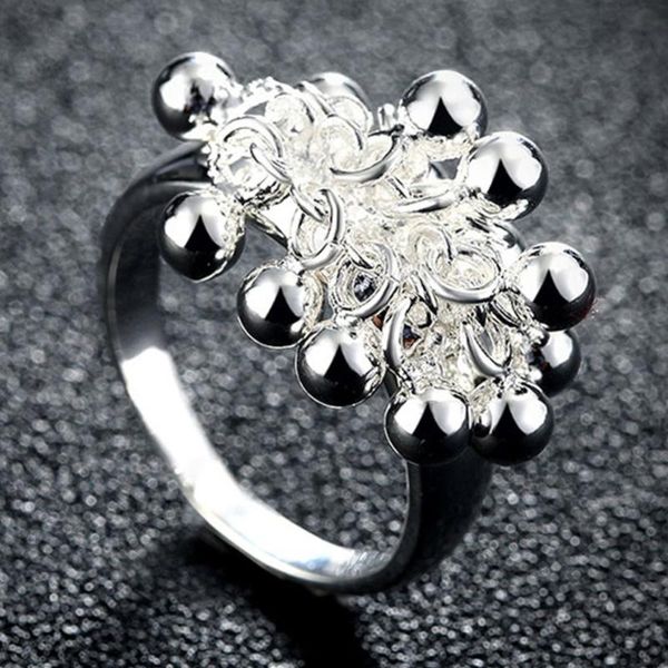 cluster rings brand 925 sterling silver smooth round bead for women romantic lover female, Golden;silver
cluster rings brand 925 sterling silver smooth round bead for women romantic lover female, Golden;silver