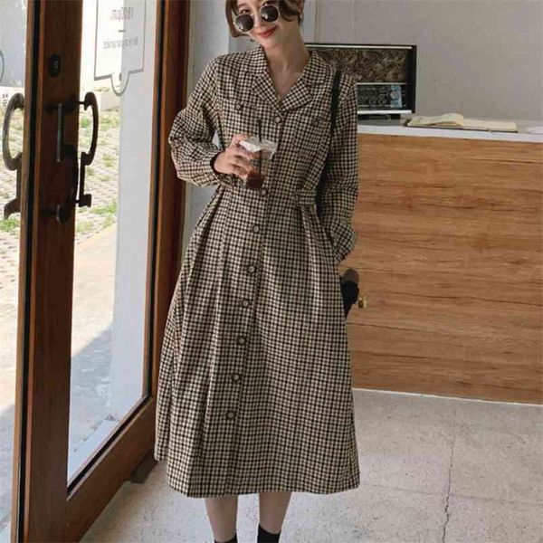 autumn women vintage long sleeve buttons dress korean casual elegant vestidos office lady work robe femme 210514, Black;gray
autumn women vintage long sleeve buttons dress korean casual elegant vestidos office lady work robe femme 210514, Black;gray