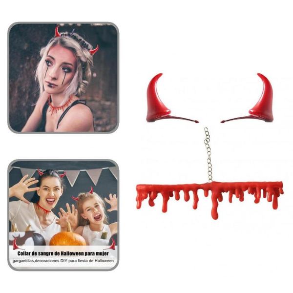 chokers horrible practical dripping blood choker necklace horn hair clips cosplay costume, Golden;silver
chokers horrible practical dripping blood choker necklace horn hair clips cosplay costume, Golden;silver