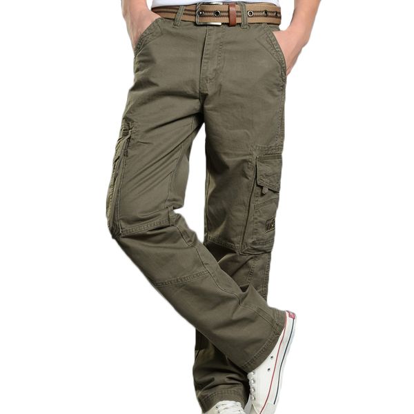 mens casual pants baggy straight cotton trousers pantalones male outwear multi pockets combat military cargo tactical pants, Black;brown
mens casual pants baggy straight cotton trousers pantalones male outwear multi pockets combat military cargo tactical pants, Black;brown