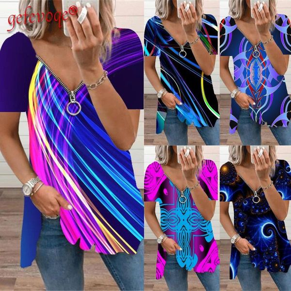 women's t-shirt 2021 summer women short sleeve v-neck zipper t shirts lady fashion loose casual print vintage plus size clothing, White
women's t-shirt 2021 summer women short sleeve v-neck zipper t shirts lady fashion loose casual print vintage plus size clothing, White