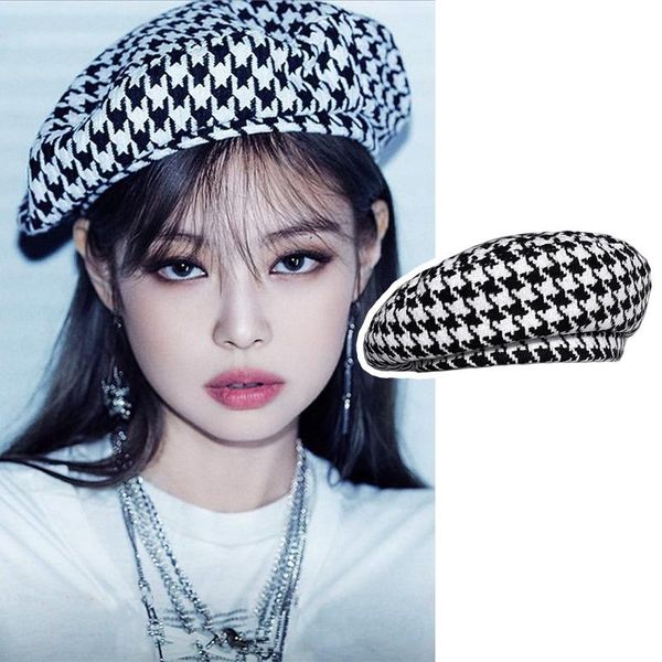 berets plaid hat for women winter trendy style knitted cotton gorros painter beret cap girls casquette femme all-match, Blue;gray
berets plaid hat for women winter trendy style knitted cotton gorros painter beret cap girls casquette femme all-match, Blue;gray